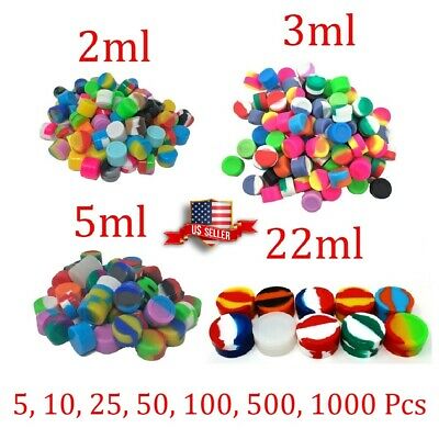 2ml 3ml 5ml 22ml Silicone Container Jar Non-stick Mixed Colors Round Wholesale