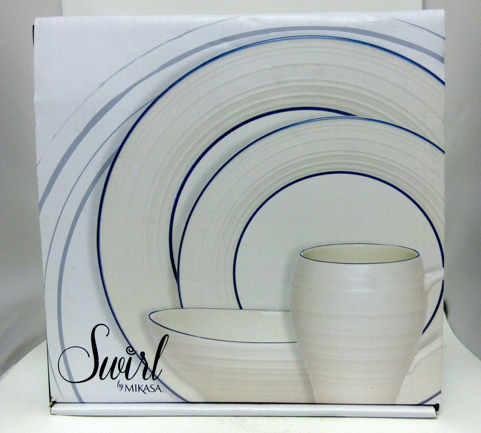 Mikasa - Swirl Banded Blue #5158432 4-piece Place Setting