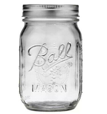 12 Pack Glass Canning, Pickling Mason Jars 16 Oz Regular Mouth With Lids & Bands