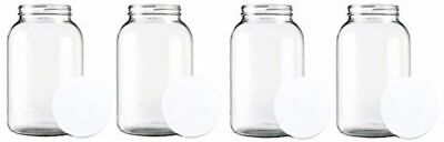 One Gallon Wide Mouth Glass Jar With Lid-set Of 4